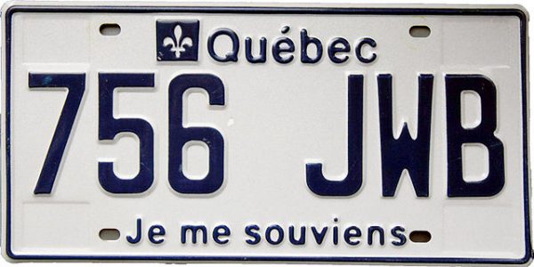Plaque d’immatriculation du Québec